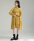 Gather Twist Balloon Shirt Dress